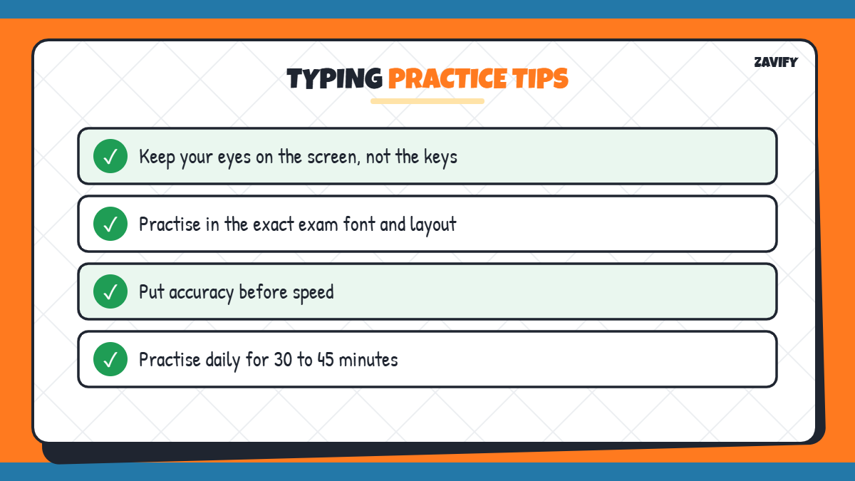 Typing practice tips